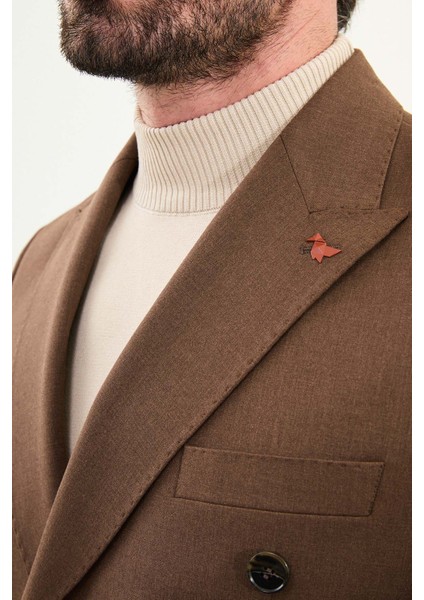 Düz Slim Fit Geniş Yaka Kruvaze Erkek Takım Elbise fiyatları