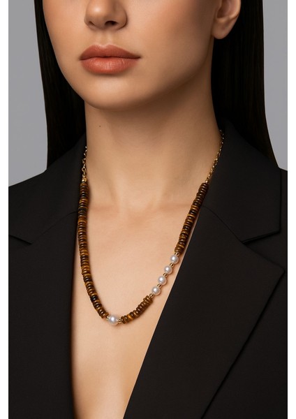 Kaplangözü ve Gerçek Inci Doğal Taş Kolye