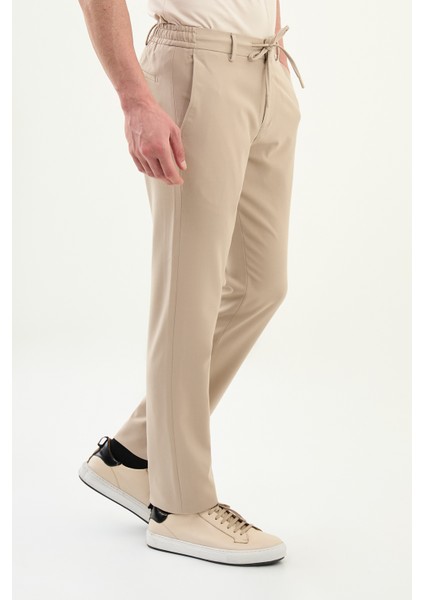 Düz Slim Fit Ipli Beli Lastikli Erkek Pantolon modelleri