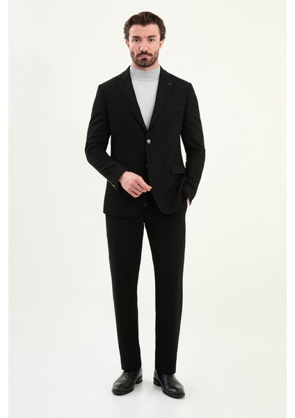 Desenli Slim Fit Torba Cep Beli Lastikli Ipli Erkek Takım Elbise modelleri