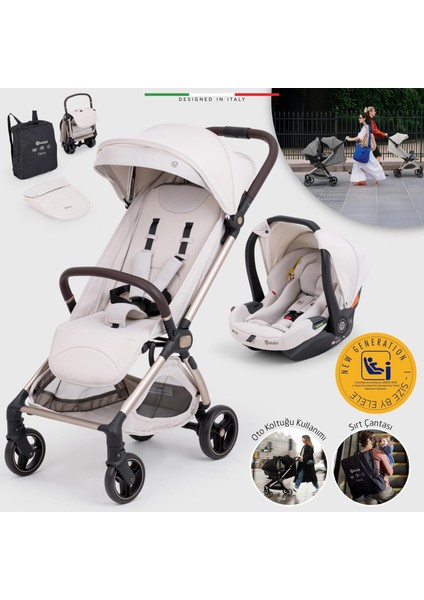 Pilota Premium Kabin Tipi Travel Sistem Bebek Arabası Bej