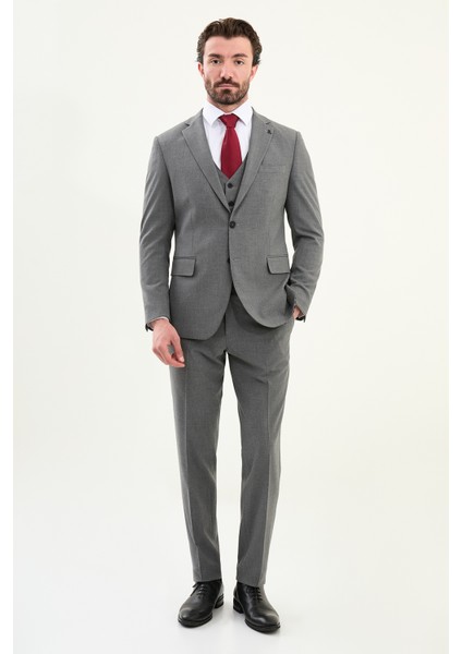 Düz Slim Fit Mono Yaka Klasik Erkek Takım Elbise modelleri