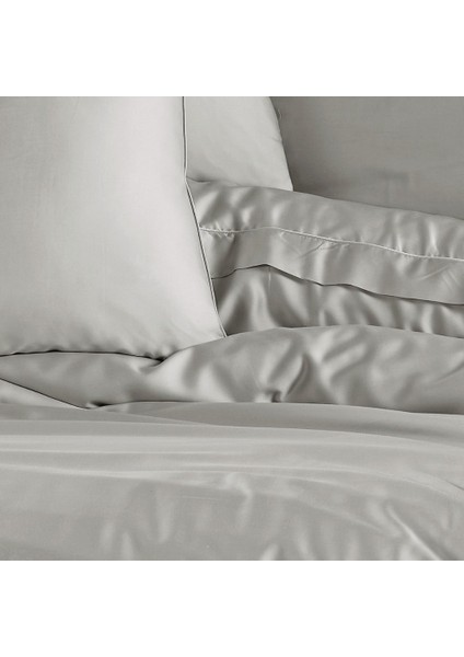 Platin Gri - Çift Kişilik 300 Tc Tencel Düz Saten Nevresim Takımı fiyatları
