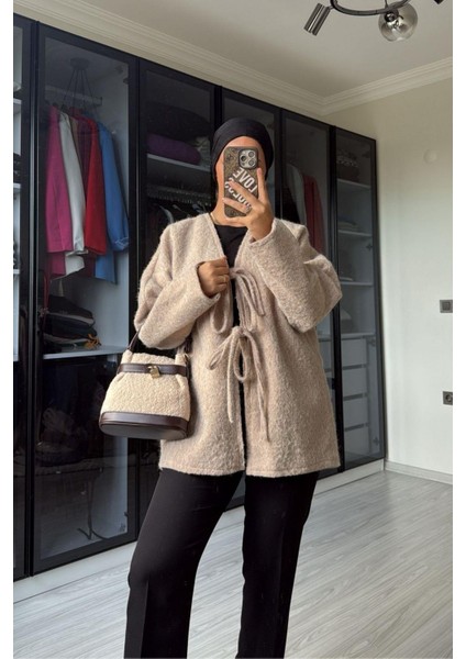 Kadın Taş Önü Bağlamalı Kırçıllı Ceket modelleri