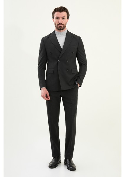 Düz Slim Fit Geniş Yaka Punto Dikiş Kruvaze Erkek Takım Elbise modelleri