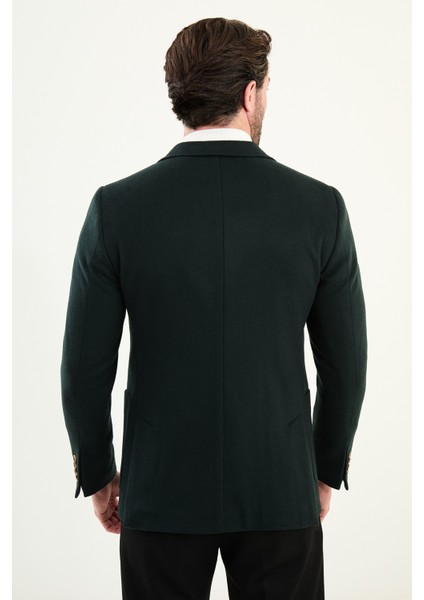 Düz Slim Fit Torba Cepli Mendil Detaylı Yün Erkek Ceket indirimleri