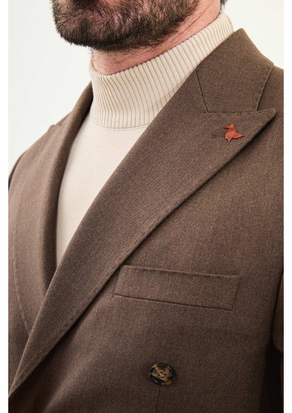 Düz Slim Fit Geniş Yaka Punto Dikiş Kruvaze Erkek Takım Elbise fiyatları