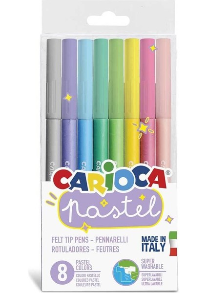 Carioca Pastel Süper Yıkanabilir Keçeli Kalem 8li