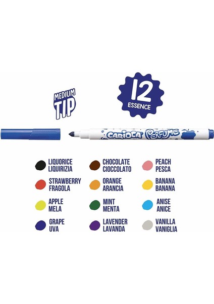 Carioca Kokulu Keçeli Boya Kalemi 12LI fiyatları