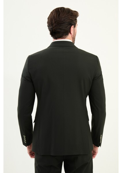Düz Slim Fit Geniş Yaka Kruvaze Erkek Takım Elbise indirimleri