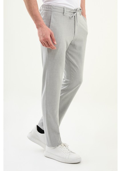 Düz Slim Fit Ipli Beli Lastikli Erkek Pantolon modelleri