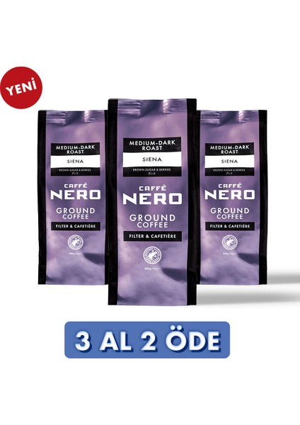 Siena Öğütülmüş Kahve 3 Paket (600 Gr)