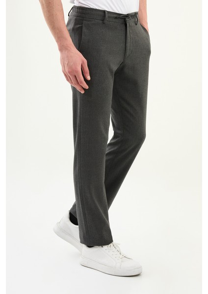 Düz Slim Fit Ipli Beli Lastikli Erkek Pantolon modelleri