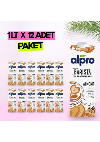 Barista Badem Sütü 1 Lt x 12 Adet