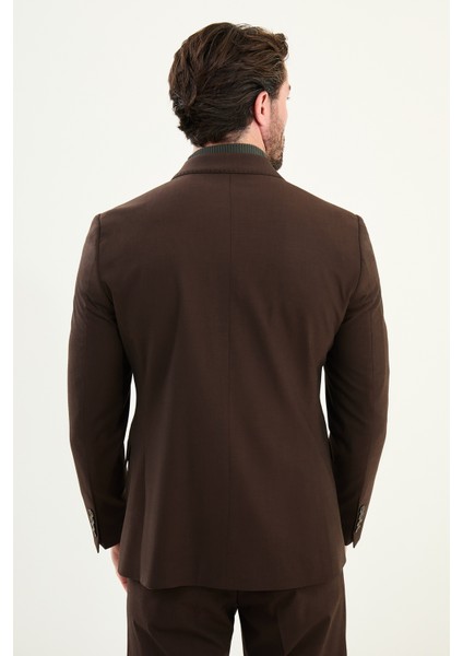 Düz Slim Fit Geniş Yaka Kruvaze Erkek Takım Elbise indirimleri