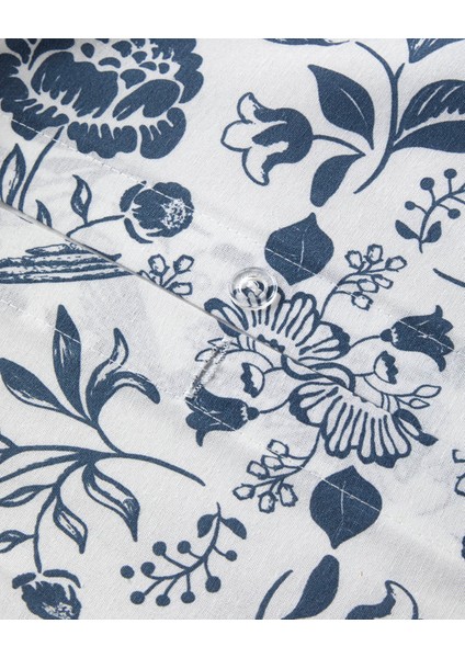 Garden Lullaby Kolay Ütülenir Tek Kişilik Nevresim Takımı 160X220 cm Koyu Mavi