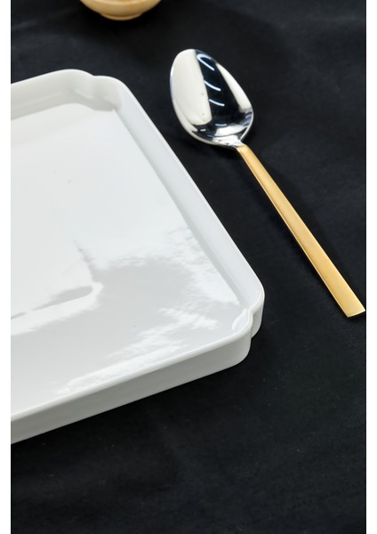 Porselen Kare Servis ve Sunum Tabağı 23X23 cm – Şık Kahvaltı ve Meze Tabağı modelleri