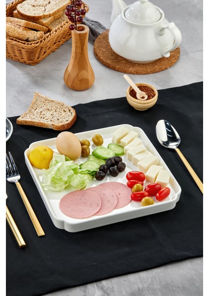 Porselen Kare Servis ve Sunum Tabağı 23X23 cm – Şık Kahvaltı ve Meze Tabağı fırsatları