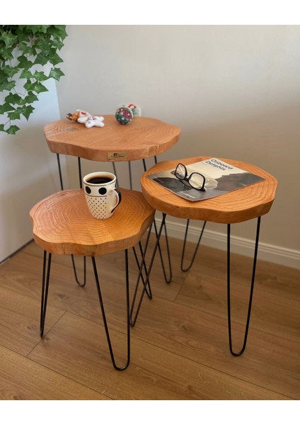 Sehpa Orta Sehpa Bushop Sehpa Modelleri 3lü Set Boho Trio Serisi