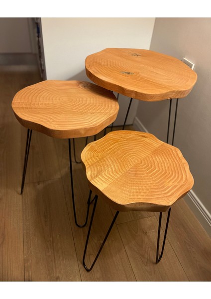 Sehpa Orta Sehpa Bushop Sehpa Modelleri 3lü Set Boho Trio Serisi