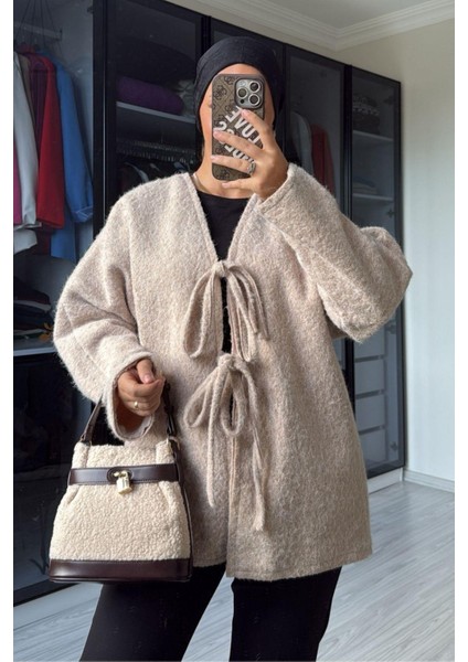 Kadın Taş Önü Bağlamalı Kırçıllı Ceket indirimleri