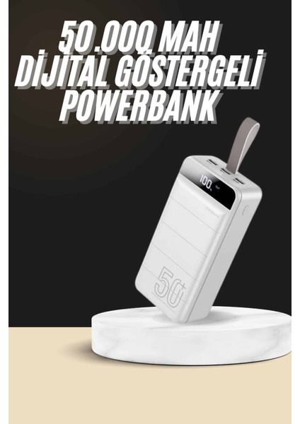 Hızlı Taşınabilir 50.000 Mah Powerbank LED Ekran Android ve Ios Uyumlu