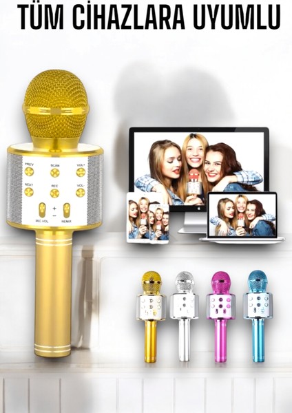 Taşınabilir Bluetooth Karaoke Mikrofon: Hafıza Kart Girişli, Etkileyici Performans