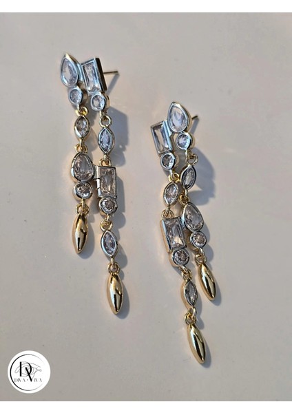 - Glow Earrings – Gold Kaplama Sallantılı Taş Detaylı Kadın Küpe (KOD-342) fiyatları