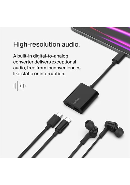 Connect Usb-C Ses ve Şarj Çoklayıcısı (Kulaklık Adaptörü ve Diğer Cihazlar Için Pd ile Hızlı modelleri