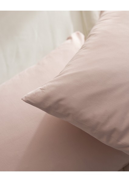 Manon %100 Pamuk Yastık Kılıfı Seti - Açık Pudra indirimleri
