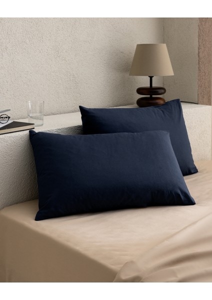 Manon %100 Pamuk Yastık Kılıfı Seti - Lacivert fiyatları
