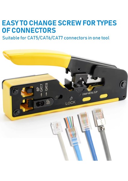 RJ45 RJ12 RJ11 Geçmeli Sıkma Pensesi Cat7 Cat6 CAT6A Cat5 CAT5E (Yurt Dışından) modelleri