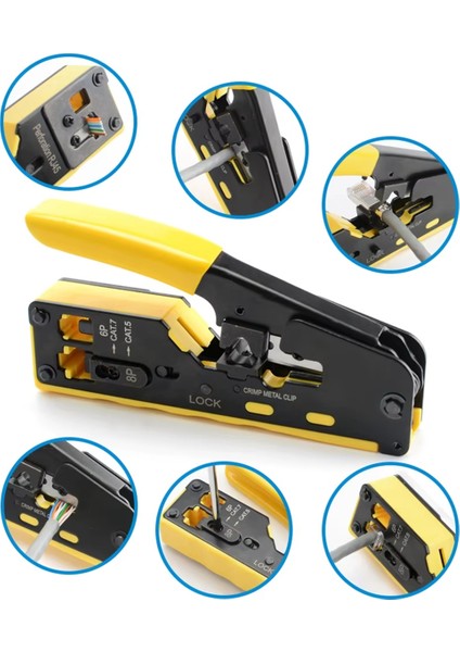 RJ45 RJ12 RJ11 Geçmeli Sıkma Pensesi Cat7 Cat6 CAT6A Cat5 CAT5E (Yurt Dışından) fırsatları