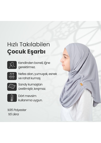 Pratik Hazır Geçmeli Boneli Çocuk Şal Gri fiyatları