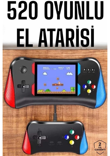 Gamepad Joystick 500 Oyunlu Retro Oyun Konsolu Tv Bağlantı Özellikli 2 Kişilik Destekli