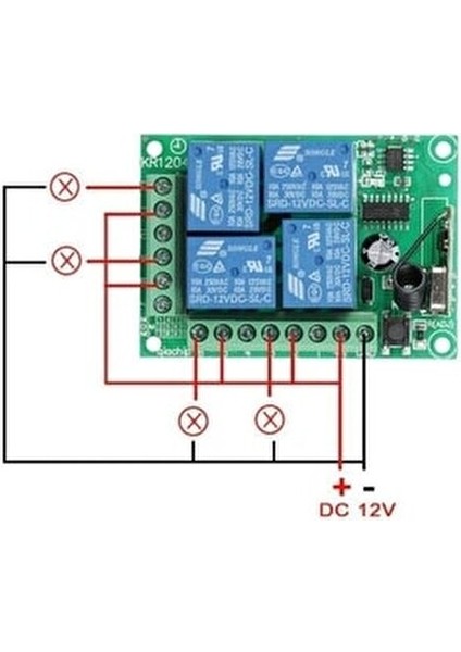 4 Kanal RF Modülü Uzaktan Kumanda ile Elektrikli Ekipman Kontrolü için 12V indirimleri