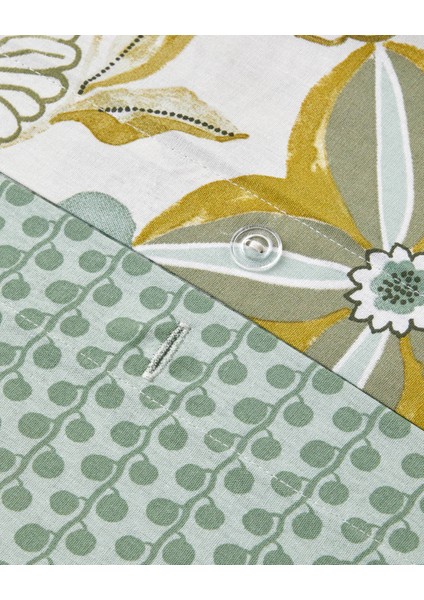 Garden Glory Pamuk Tek Kişilik Nevresim Takımı 160X220 cm Yeşil