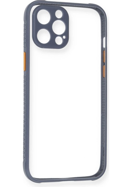 iPhone 12 Pro Kılıf Miami Şeffaf Silikon - Gri - A3989-8913