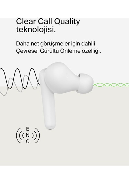 Soundform Rhythm True Wireless Kulaklıklar Dahili Mikrofon, Usb-C Hızlı Şarj, Beyaz fırsatları