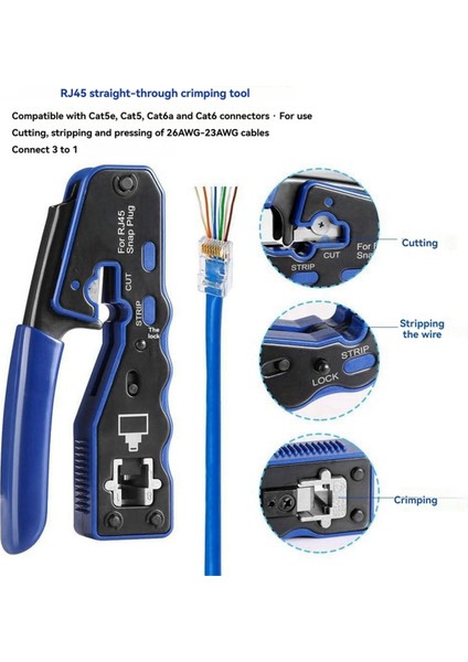 Cat5 Cat6 B Için RJ45 Sıkma Aleti Seti (Yurt Dışından) fiyatları