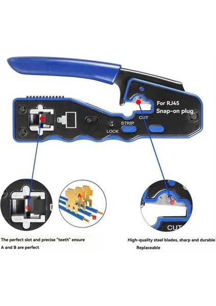 Cat5 Cat6 B Için RJ45 Sıkma Aleti Seti (Yurt Dışından) modelleri