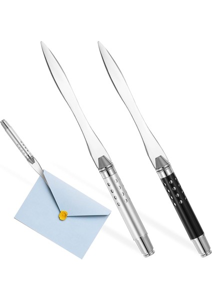 2'li Paket Metal Mektup Açacağı, Ergonomik Tutacaklı Zarf Kesici (Yurt Dışından)