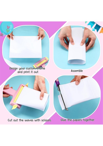 Kağıt Kıvırıcı, 9 Inç Makas, Ince Mürekkep Püskürtmeli Kağıt 100 Yaprak Pembe (Yurt Dışından) modelleri