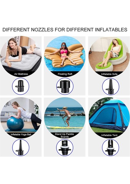 6 Adet Hava Valfi Adaptörü Şişme Bot Ayak Pompası Hr Hortum Adaptörü (Yurt Dışından) modelleri