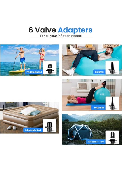 6 Adet Hava Valfi Adaptörü Şişme Bot Ayak Pompası Hr Hortum Adaptörü (Yurt Dışından) fırsatları