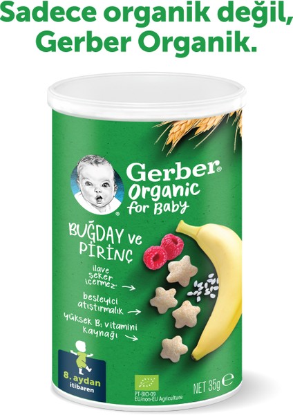 Organik Pirinçli, Buğdaylı, Muzlu ve Ahududulu Bebek Atıştırmalığı 35 gr x 5 Adet fiyatları