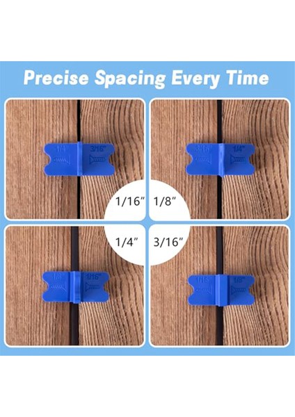 8 Parçalı Güverte Aralayıcı Aleti, 4 Kalınlıkta Güverte Tahtası Aralayıcıları, Mavi (Yurt Dışından) fırsatları