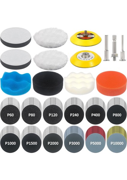 133 Parça Zımpara Diski Matkap Cilalama Seti Zımpara Aparatı, 3 Inç (Yurt Dışından)