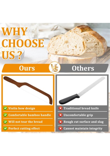 Ahşap Saplı Tırtıklı Ekmek Yay Kesici, Ekşi Maya Dilimleyici (Yurt Dışından) fırsatları