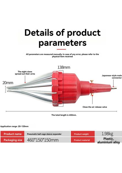 Pnömatik Bilyalı Kafes Genişletme Aleti Kırmızı Küçük (Yurt Dışından) indirimleri